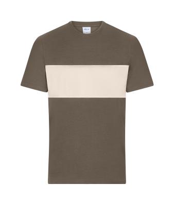 Unisex T-Shirt colour-block UNISEX   OCS Standard Muddy-brown/sandstone 11812