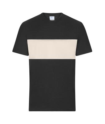 Unisex T-Shirt colour-block UNISEX   OCS Standard Zwart/zandsteen 11812