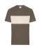 Unisex T-Shirt colour-block UNISEX Muddy-brown/sandstone 11812