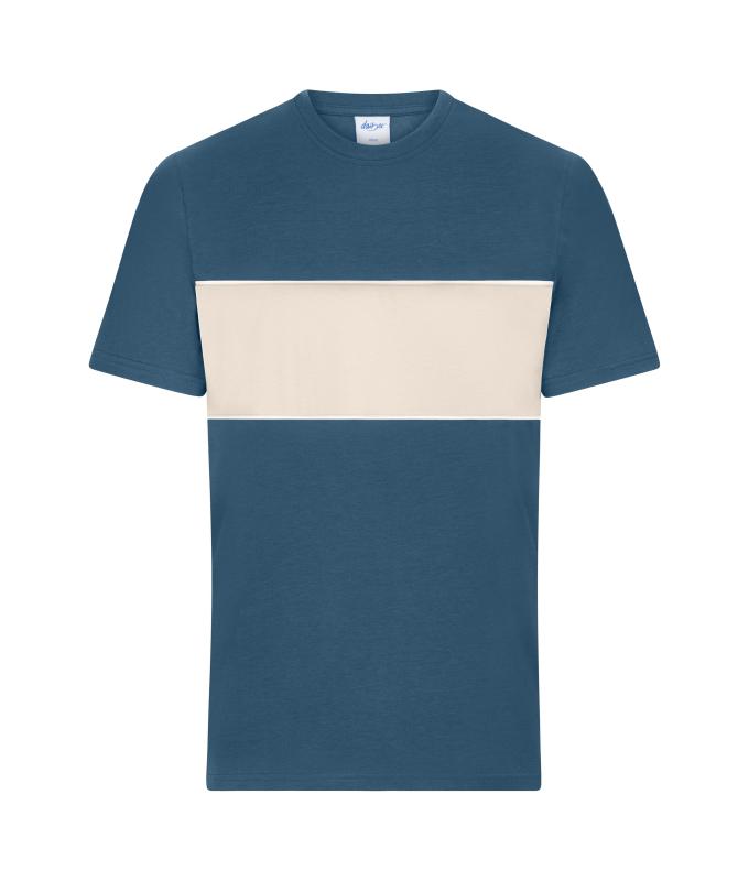 Unisex T-Shirt colour-block UNISEX OCS Standard Dusty-blue/sandstone 11812