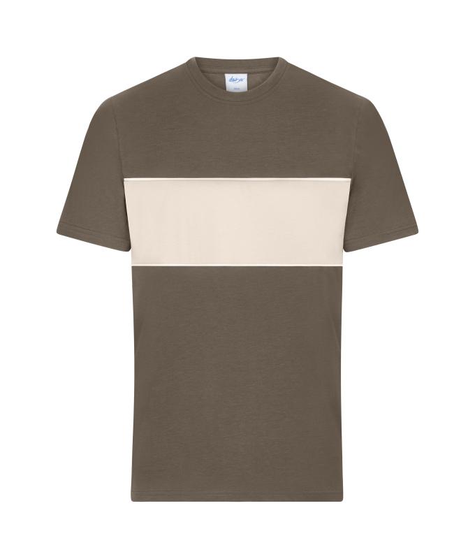 Unisex T-Shirt colour-block UNISEX OCS Standard Muddy-brown/sandstone 11812