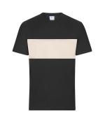 Unisex T-Shirt colour-block UNISEX OCS Standard Black/sandstone 11812