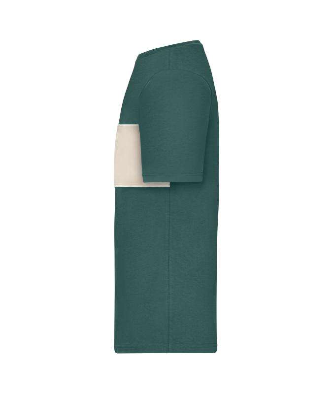 Unisex T-Shirt colour-block UNISEX OCS Standard Smoky-green/sandstone 11812