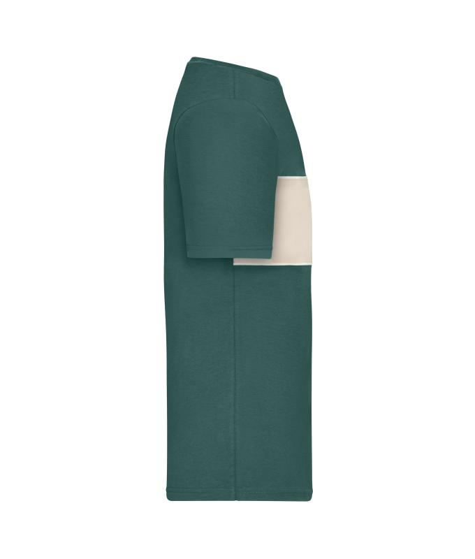 Unisex T-Shirt colour-block UNISEX OCS Standard Smoky-green/sandstone 11812