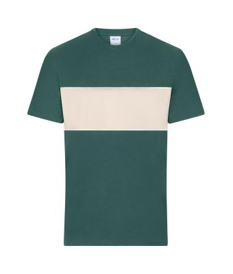 Unisex T-Shirt colour-block UNISEX OCS Standard Rokerig-groen/zandsteen 11812