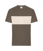 Unisex T-Shirt colour-block UNISEX OCS Standard Modderig-bruin/zandsteen 11812