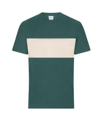 Unisex T-Shirt colour-block UNISEX OCS Standard Smoky-green/sandstone 11812
