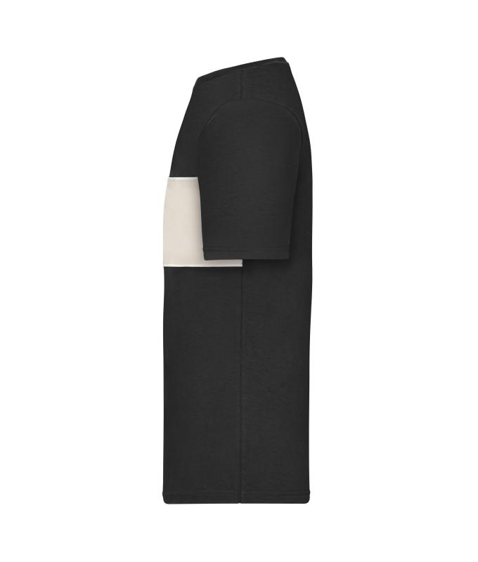 Unisex T-Shirt colour-block UNISEX OCS Standard Zwart/zandsteen 11812