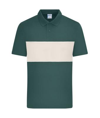 Unisex Polo colour-block UNISEX   OCS Standard Rokerig-groen/zandsteen 11815