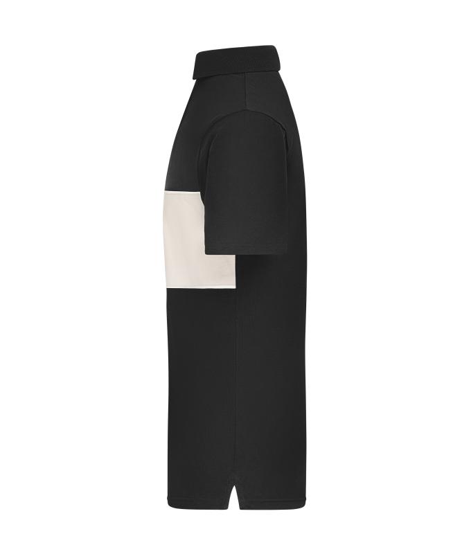 Unisex Polo colour-block UNISEX OCS Standard Black/sandstone 11815