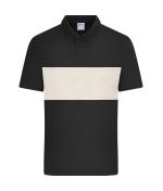 Unisex Polo colour-block UNISEX OCS Standard Black/sandstone 11815