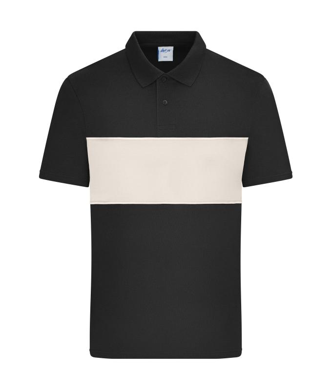 Unisex Polo colour-block UNISEX OCS Standard Black/sandstone 11815