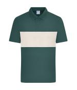 Unisex Polo colour-block UNISEX OCS Standard Smoky-green/sandstone 11815