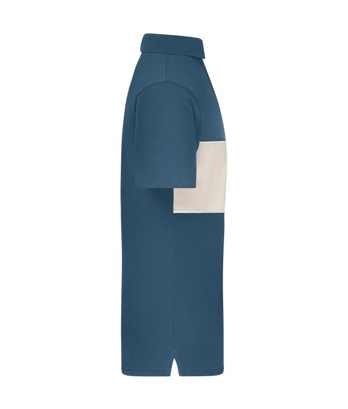 Unisex Polo colour-block UNISEX OCS Standard Dusty-blue/sandstone 11815