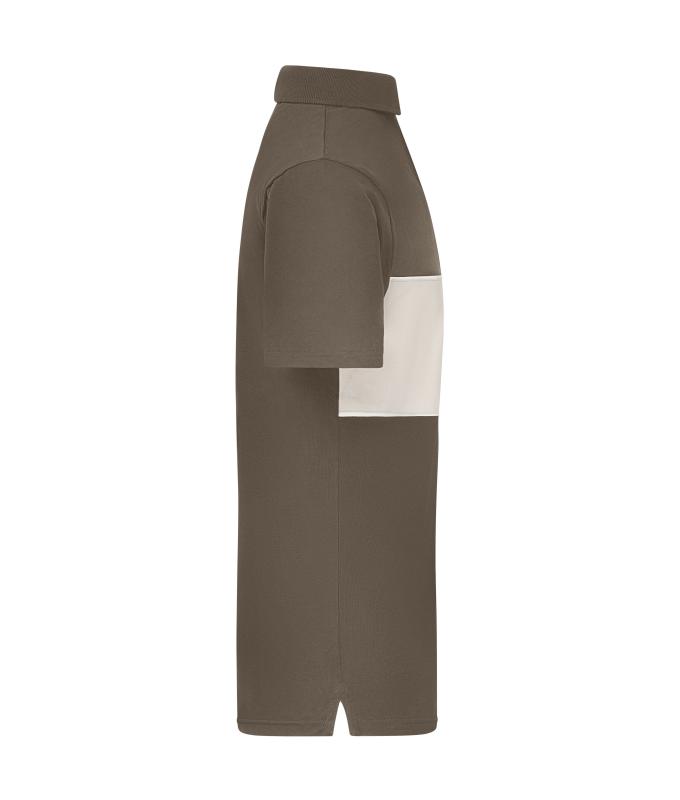 Unisex Polo colour-block UNISEX OCS Standard Muddy-brown/sandstone 11815