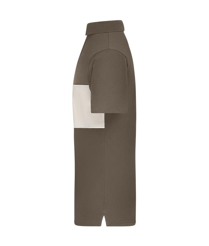 Unisex Polo colour-block UNISEX OCS Standard Modderig-bruin/zandsteen 11815