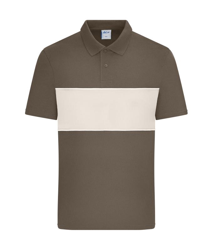 Unisex Polo colour-block UNISEX OCS Standard Modderig-bruin/zandsteen 11815