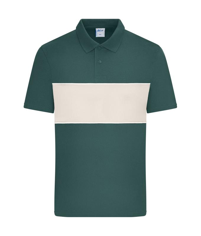Unisex Polo colour-block UNISEX OCS Standard Smoky-green/sandstone 11815