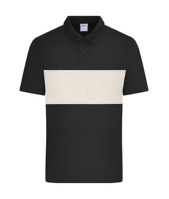 Unisex Polo colour-block UNISEX OCS Standard Black/sandstone 11815