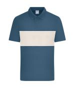 Unisex Polo colour-block UNISEX OCS Standard Dusty-blue/sandstone 11815