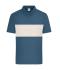 Unisex Polo colour-block UNISEX Dusty-blue/sandstone 11815