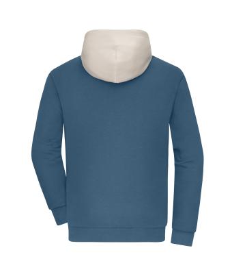 Unisex Sweat-Hoody colour-block UNISEX   OCS Blended & RCS Dusty-blue/sandstone 11811