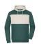 Unisex Sweat-Hoody colour-block UNISEX   OCS Blended & RCS Smoky-green/sandstone 11811