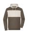 Unisex Sweat-Hoody colour-block UNISEX   OCS Blended & RCS Muddy-brown/sandstone 11811