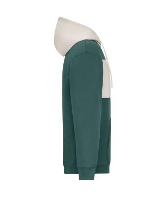 Unisex Sweat-Hoody colour-block UNISEX   OCS Blended & RCS Smoky-green/sandstone 11811