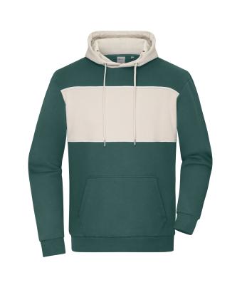 Unisex Sweat-Hoody colour-block UNISEX   OCS Blended & RCS Smoky-green/sandstone 11811