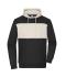 Unisex Sweat-Hoody colour-block UNISEX Black/sandstone 11811