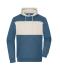 Unisex Sweat-Hoody colour-block UNISEX Dusty-blue/sandstone 11811