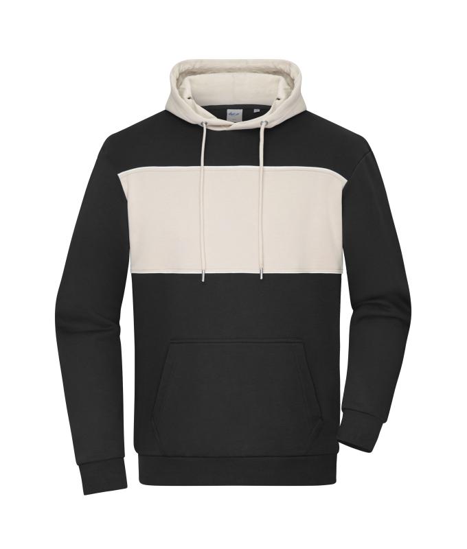 Unisex Sweat-Hoody colour-block UNISEX OCS Blended & RCS Black/sandstone 11811