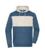 Unisex Sweat-Hoody colour-block UNISEX OCS Blended & RCS Dusty-blue/sandstone 11811