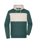Unisex Sweat-Hoody colour-block UNISEX OCS Blended & RCS Smoky-green/sandstone 11811