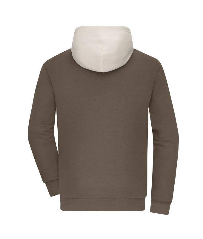 Unisex Sweat-Hoody colour-block UNISEX OCS Blended & RCS Muddy-brown/sandstone 11811