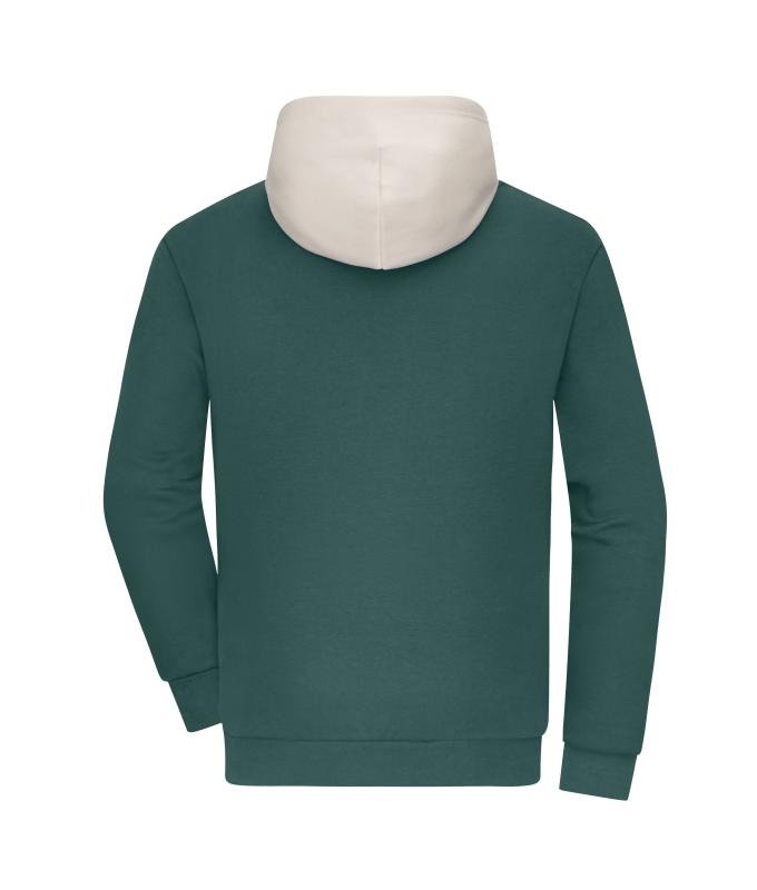 Unisex Sweat-Hoody colour-block UNISEX OCS Blended & RCS Smoky-green/sandstone 11811