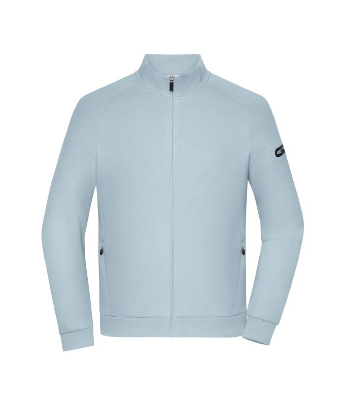 Men Men's Zip Jacket Interlock OCS Blended & RCS Milky-blue 12012