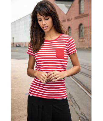 Femme T-shirt rayé femme Rouge/blanc 8661