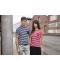 Men Men's T-Shirt Striped Red/white 8662