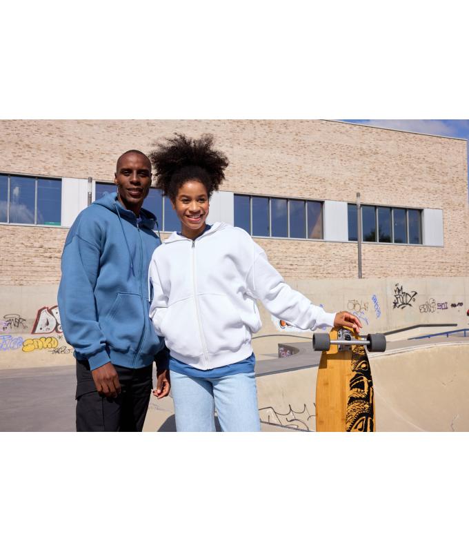 Unisex Oversized Hooded Jacket UNISEX OCS Blended & RCS White 11808