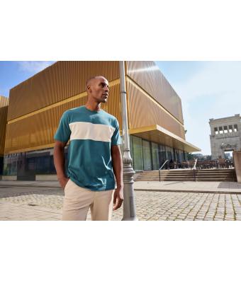 Unisex T-Shirt colour-block UNISEX   OCS Standard Smoky-green/sandstone 11812