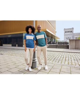 Unisex T-Shirt colour-block UNISEX   OCS Standard Zwart/zandsteen 11812