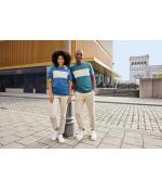 Unisex T-Shirt colour-block UNISEX OCS Standard Smoky-green/sandstone 11812