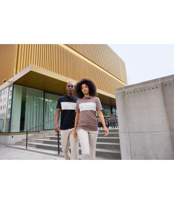 Unisex Polo colour-block UNISEX   OCS Standard Dusty-blue/sandstone 11815