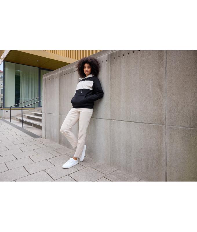 Unisex Sweat-Hoody colour-block UNISEX OCS Blended & RCS Black/sandstone 11811