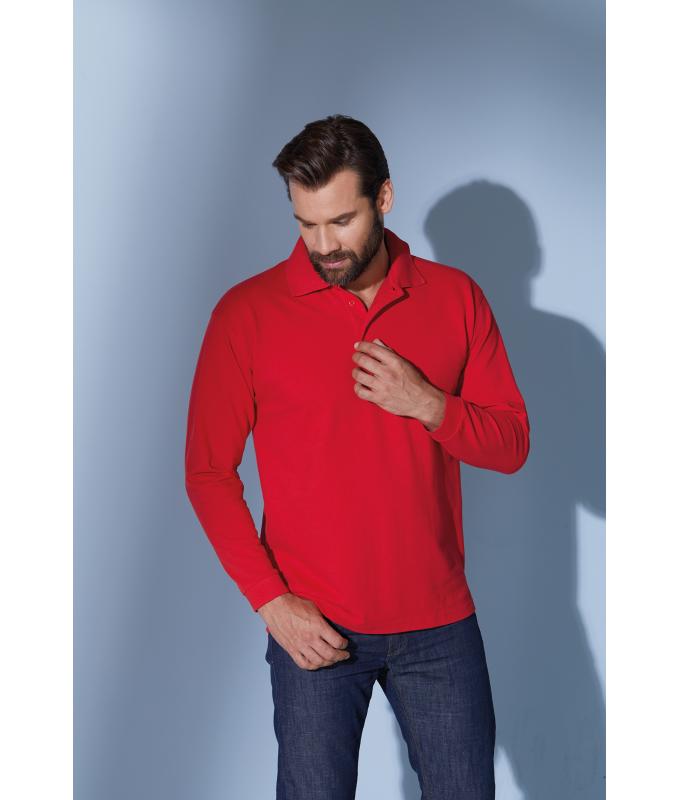 Unisexe Polo piqué manches longues homme Noir 7200