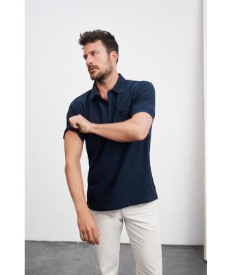 Homme Polo piqué avec poche Noir 7204