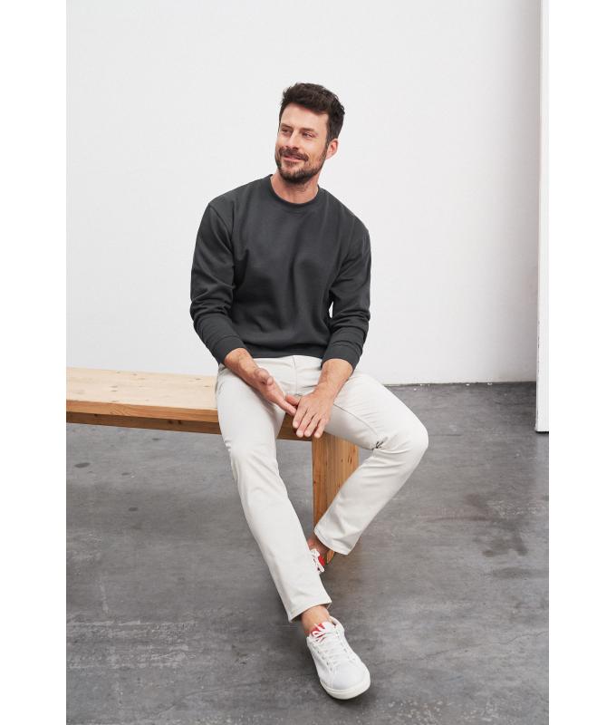 Unisexe Sweat-shirt col rond Marron 7209