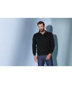 Unisex Polo-Sweat Heavy Black 7211